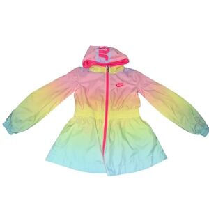 Kids Nike Colorblock Hooded Windbreaker Jacket Rainbow Pastel Size 3T